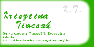 krisztina timcsak business card